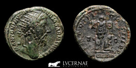 Marcus Aurelius Bronze Dupondius 12 g., 26 mm. Rome 176/7 AD. Good very fine