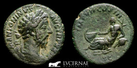 Marcus Aurelius Bronze As 10,25 g., 25 mm. Rome 161-180 A.D. Good very fine