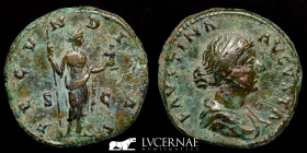 Faustina II Bronze Dupondius 12,41  g., 27 mm. Rome 161-180 A.D. Good very fine