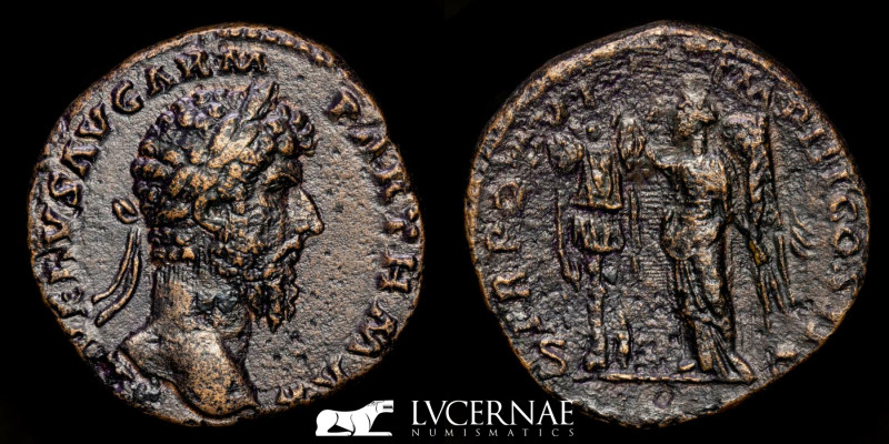 Roman Empire - Lucius Verus (161-169 A.D.) Æ Sestertius. Rome, AD 165-166. 

L V...