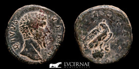 Divus Lucius Verus Bronze Sestertius 22.97 g., 30 mm. Rome +169 A.D. Good very fine