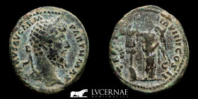 Lucius Verus 161-169 AD Bronze As 10,56  g.,28  mm. Rome 166 AD Good very fine