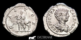 Geta Caesar Silver AR  3.34 g., 20 mm. Rome 200-202 A.D. Good very fine