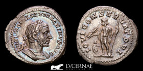 Macrinus Silver Denarius 2.73 g. 20 mm. Rome 217-218 AD. Near extremely fine