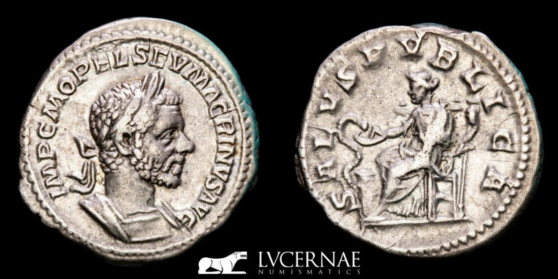 Roman Empire - Macrinus (217 - 218 A.D.) Silver denarius (3,16 g. 19 mm.), minte...