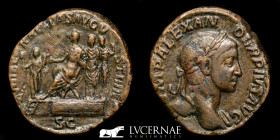 Severus Alexander Bronze sestertius 18.81 g., 29 mm. Rome 229 AD Good very fine