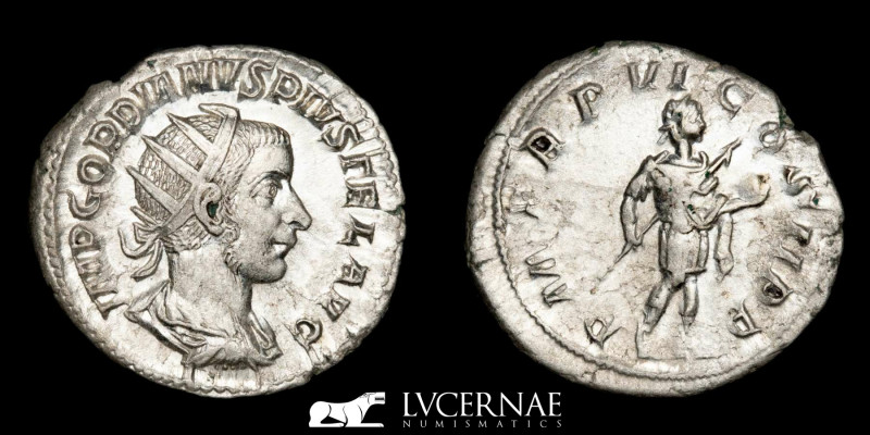 Roman Empire - Gordianus III (238-244 A.D.), silver antoninianus (4.37 g 22 mm.)...