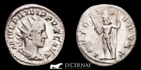 Philip II Caesar Silver Antoninianus 4.64 g. 23 mm. Rome 244/5 AD Extremely fine