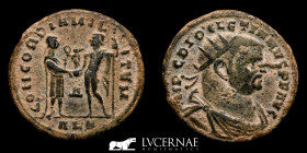 Diocletian Bronze Radiate 4.01 g., 21 mm. Alexandria 296/7 AD Good very fine