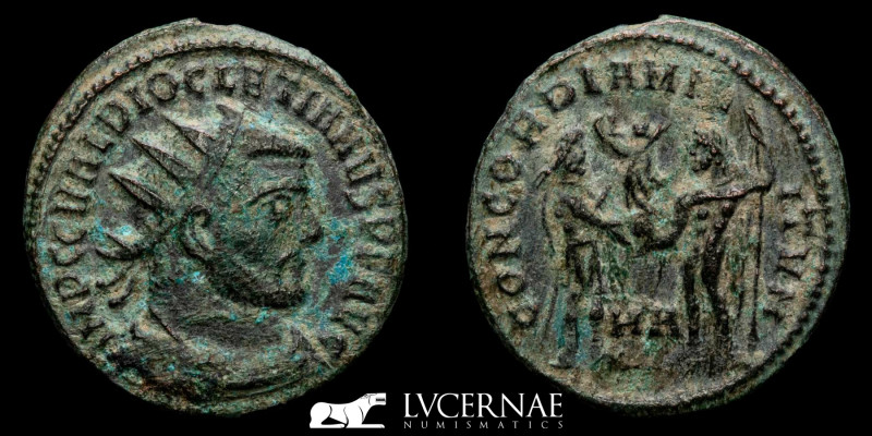 Roman Empire. - Diocletian (284-305 A.D.) Bronze radiate fraction (2.99 g., 20.5...