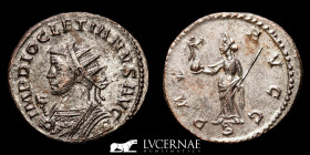 Diocletian Silvered Bronze silvered antoninianus 3.84 g., 22 mm. Lugdunum 290-291 A.D. extremely fine