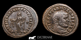 Galerius Caesar Bronze Follis 11.05 g., 31 mm. Ticinum 304/5 AD Good very fine (MBC+)