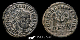 Constantius I Bronze Radiate 2.66 g., 22 mm. Cyzicus 294/9 AD Good very fine