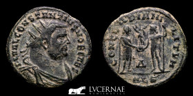 Constantius I Bronze Radiate 3.04 g., 20 mm. Alexandria 296 AD Good very fine