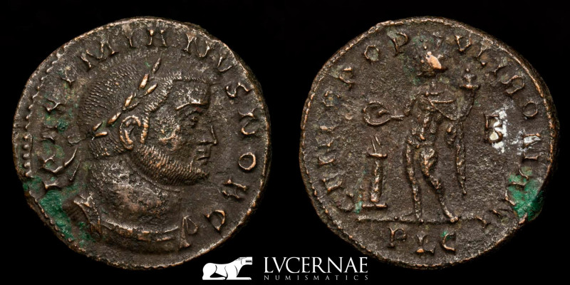 Roman Empire. - Galerius, (Caesar 293-305, Augustus 305-311.)
Large Follis, Lugd...