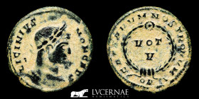 Licinius II bronze follis 2.57 g., 20 mm. Arles 308-324 good very fine
