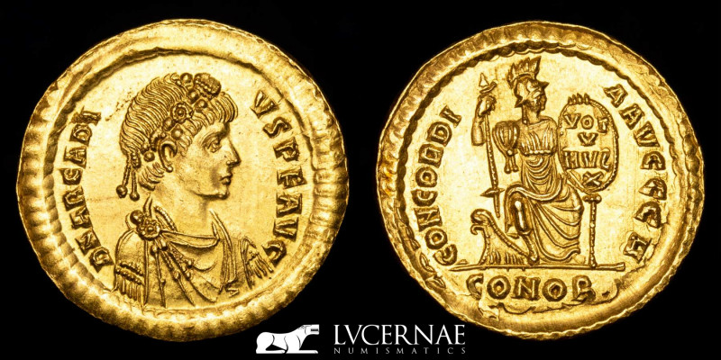 Roman Empire - Arcadius (AD 383-408)
Gold solidus (4,47 g., 22 mm.) minted in C...