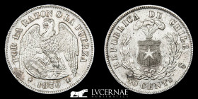 Chile Republic Silver 50 Centavos 12.5 g • ⌀ 30 mm Santiago So 1870 MBC