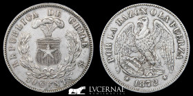 Chile Republic Silver 50 Centavos 12.5 g • ⌀ 30 mm Santiago So 1872 MBC