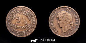 Chile Copper 2½ Centavos 7.67 g • ⌀ 27 mm Santiago 1895 Very fine (MBC)