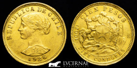 Chile Gold 100 Pesos 20.3397 g., 31 mm. Chile 1926 Extremely fine