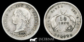 Colombia Silver 0.500 10 Centavos 2,50 g • ⌀ 19 mm Bogota 1884 Very fine