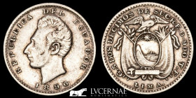 Ecuador - Republica Silver 2 Decimos 5 g • ⌀ 23 mm Lima 1896 Good very fine (MBC)