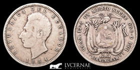 Ecuador - Republica Silver .720 1/2 Sucre 12.30 g • ⌀ 30 mm Birmingahm 1884 Good very fine (MBC)