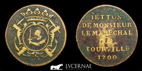 France NORMANDY - Tourville Marshal Brass Jetton 7.62 g., 29 mm. France 1700 Good very fine (MBC+)