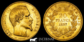 France - Napoleon III Gold .900 20 Francs 6.41 g. 21 mm. Paris 1857 Good very fine (MBC+)