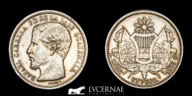 Guatemala - R. Carrera Silver .903 1 peso 27,00 g, 37 mm Guatemala 1863-R extremely fine