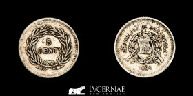 Guatemala Silver .835 5 centavos 1,25 g. 15 mm Guatemala 1881 Good very fine (MBC+)