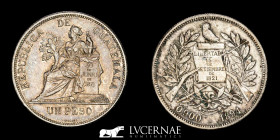 Guatemala Silver .900 1 peso 25,00 g, 37 mm Guatemala 1894-H (Heaton mint) extremely fine