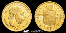 Hungary Gold 20 Francs / 8 Forint 6.41 g • ⌀ 21 mm Kremnica 1873 AU (About Uncirculated)