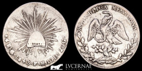 Mexico Republica Silver 4 reales 13.60 g. 32 mm Go - Guanajuato. 1843 Good very fine