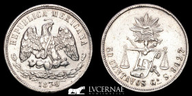 Mexico Republica Silver 50 Centavos 13.51 g • ⌀ 30.5 mm. Guanajuato 1870 Near extremely fine