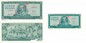 Cuba - Muestra Papel 5 Pesos Pick 103 Praga 1970 Uncirculated