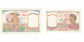 French Indochine - Vietnam,Laos, Cambodge Papel Piastre France 1953-1954 Extremely fine (EBC)