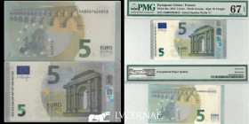 Note Union Europea Papel 5 Euros 62 mm x 120 mm UE 2013 67 Superb Gem Unc