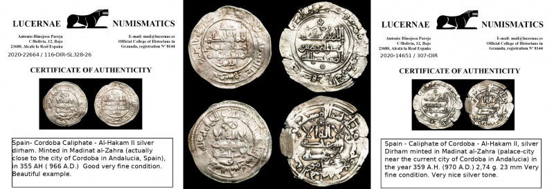 Lot of 2 Caliphate of Cordoba islamic silver dirhams.

Al-Hakam II (2)

Lot sold...