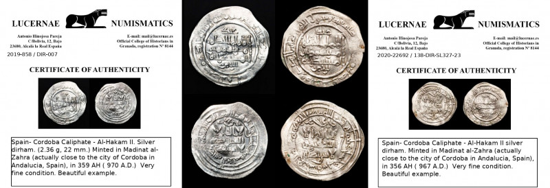 Lot of 2 Caliphate of Cordoba islamic silver dirhams.

Al-Hakam II (2)

Lot sold...