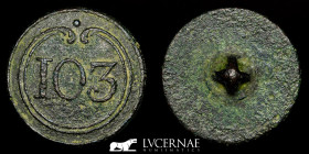 Napoleonic Army in Spain bronze Button 4.62 g. 24 mm. Paris 1808 Good very fine (MBC+)