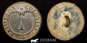 Napoleonic War -  bronze button  2,00 g. 17 mm. Paris 1808-1814  extremely fine