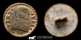 Spain Æ Bronze Military Button 2.46 g. 17 mm. 1814-1833 Good very fine (MBC+)