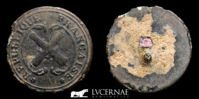 Napoleonic Army in Spain bronze Button 1.28 g. 16 mm. Paris 1808 Good very fine (MBC+)