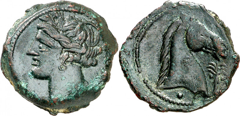 (300-260 a.C.). Incierta Sardo-Púnica. AE 21. (S. 6528 var, como de Cartago) (CN...