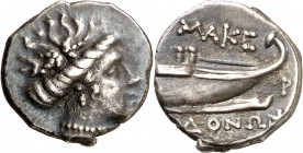 (187-168 a.C.). Los Macedonios. Anfípolis. Tetróbolo. (S. 1384 var) (CNG. III, 326). Acuñada bajo Filipo V o Perseo. 1,97 g. MBC/MBC+.