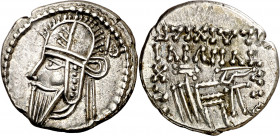 Imperio Parto. Vologases VI (208-222 d.C.). Ecbatana. Dracma. (S.GIC. 5876) (Mitchiner A. & C. W. 697). 3,80 g. EBC-.