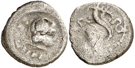 (hacia 46 a.C.). Gens Considia. Sestercio de plata. (Bab. 10) (Craw. 465/8a). Muy escasa. 0,91 g. BC.
