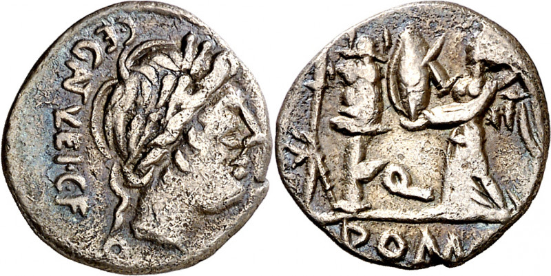 (hacia 97 a.C.). Gens Egnatuleia. Quinario. (Bab. 1) (Craw. 333/1). 1,82 g. MBC.